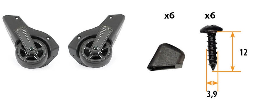 [SP_WHEEL_TROLLEY] Tool Trolley 背包拉杆专用一体模压承重脚轮总成