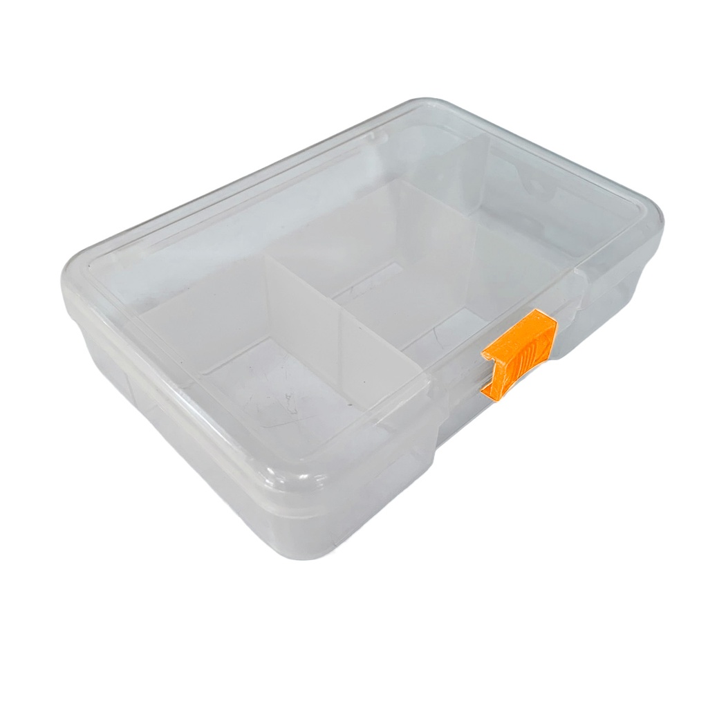Hộp nhựa đựng ốc vít linh kiện PP trong suốt nắp cam 144x100x34mm
